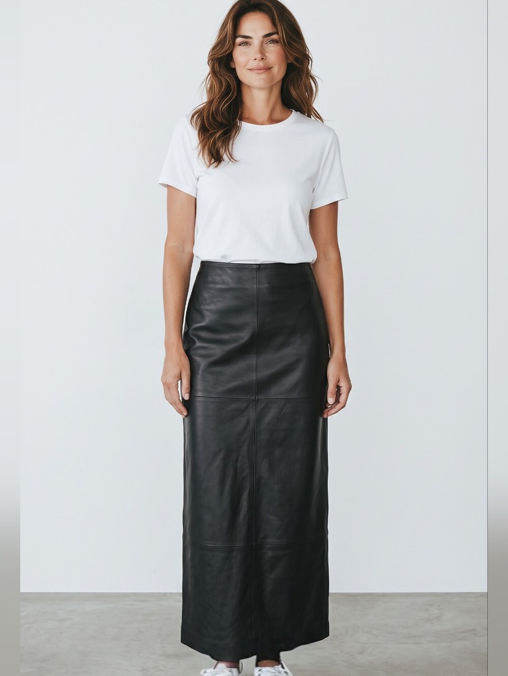 Vagabond Shoemaker Black Leather Maxi Straight Skirt -Size.. Medium